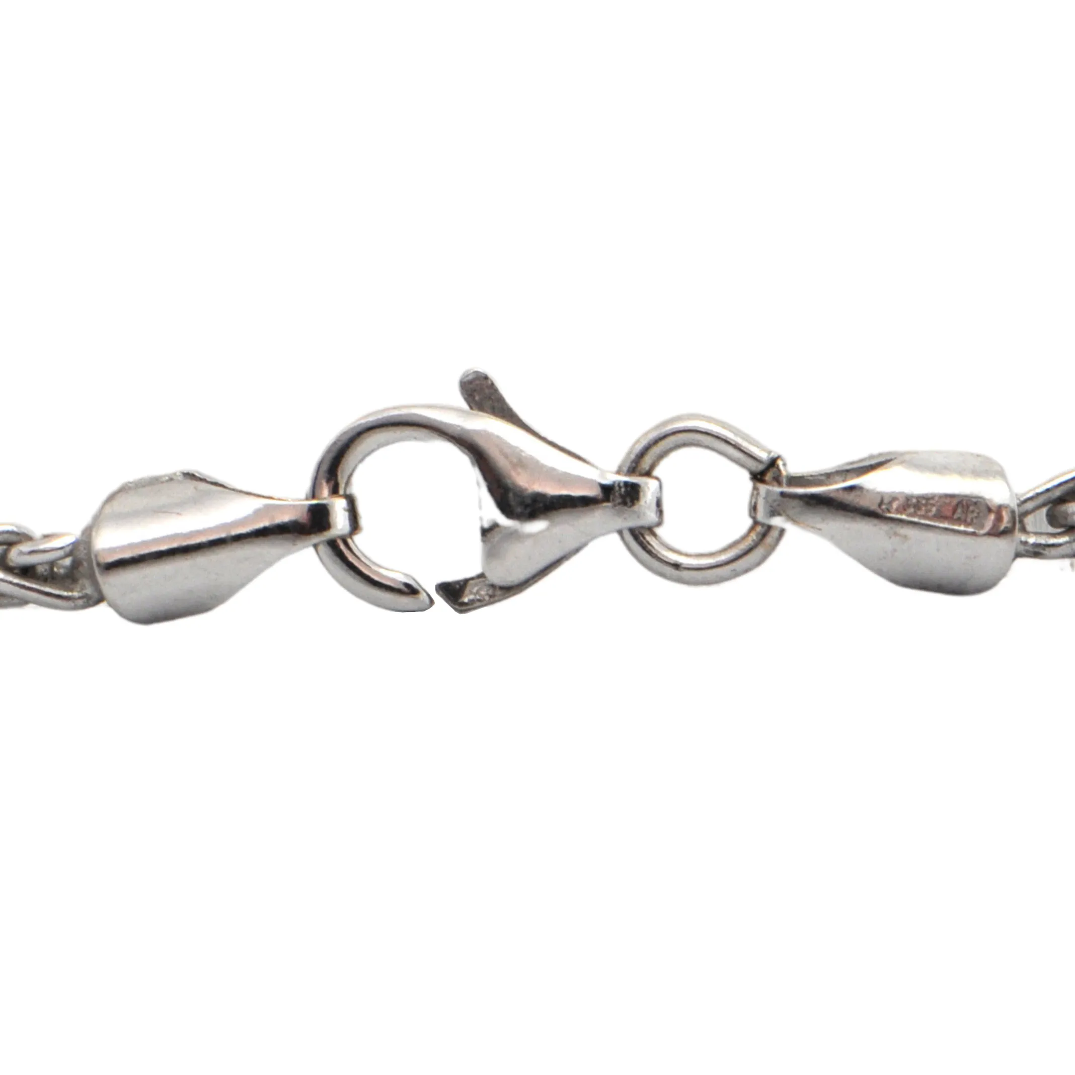 Italian 15 3/4" 18k White Gold Wheat Link Chain