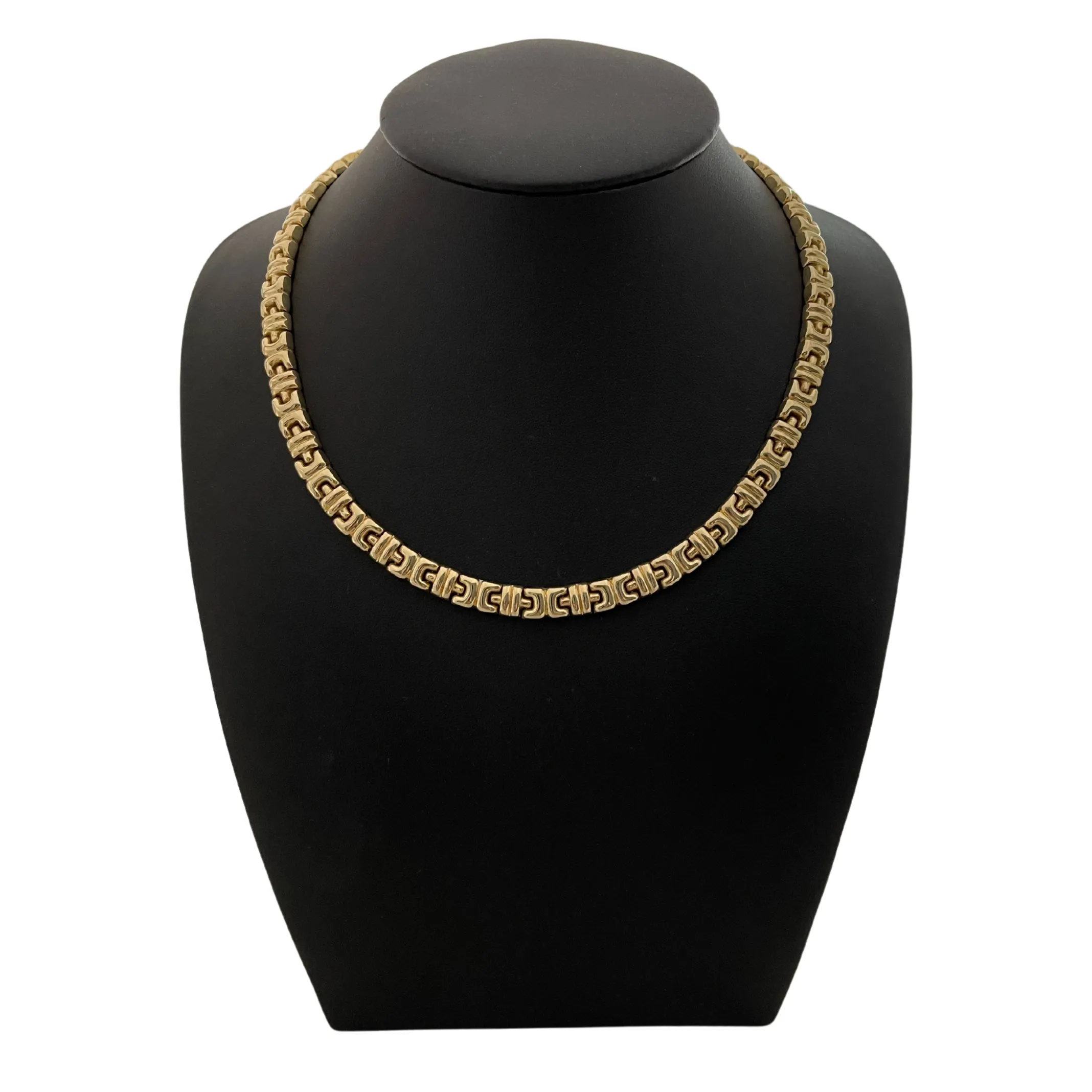 Italian Gold Fancy Link Choker Necklace