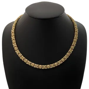 Italian Gold Fancy Link Choker Necklace