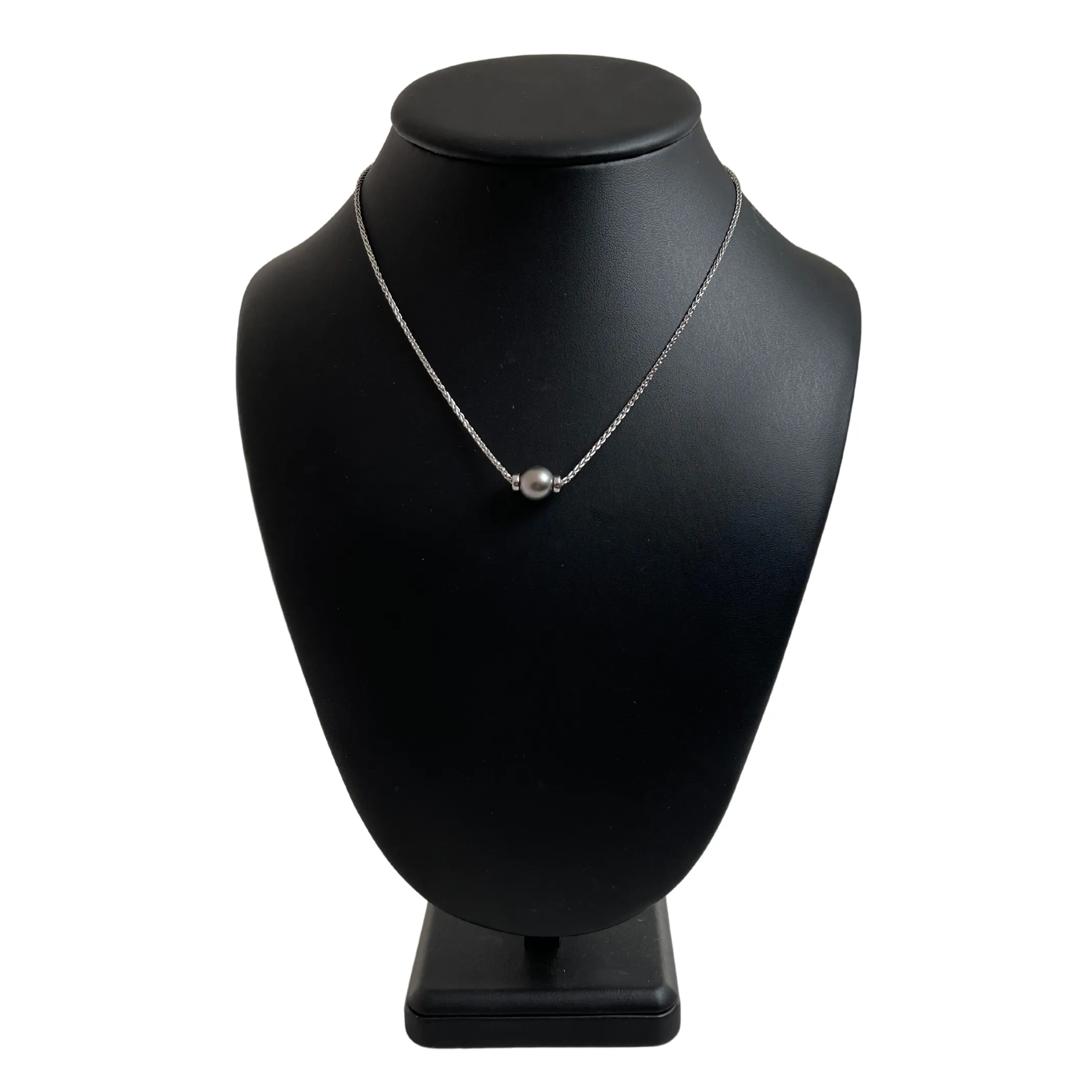 Italian Tahitian Pearl 18k White Gold Necklace