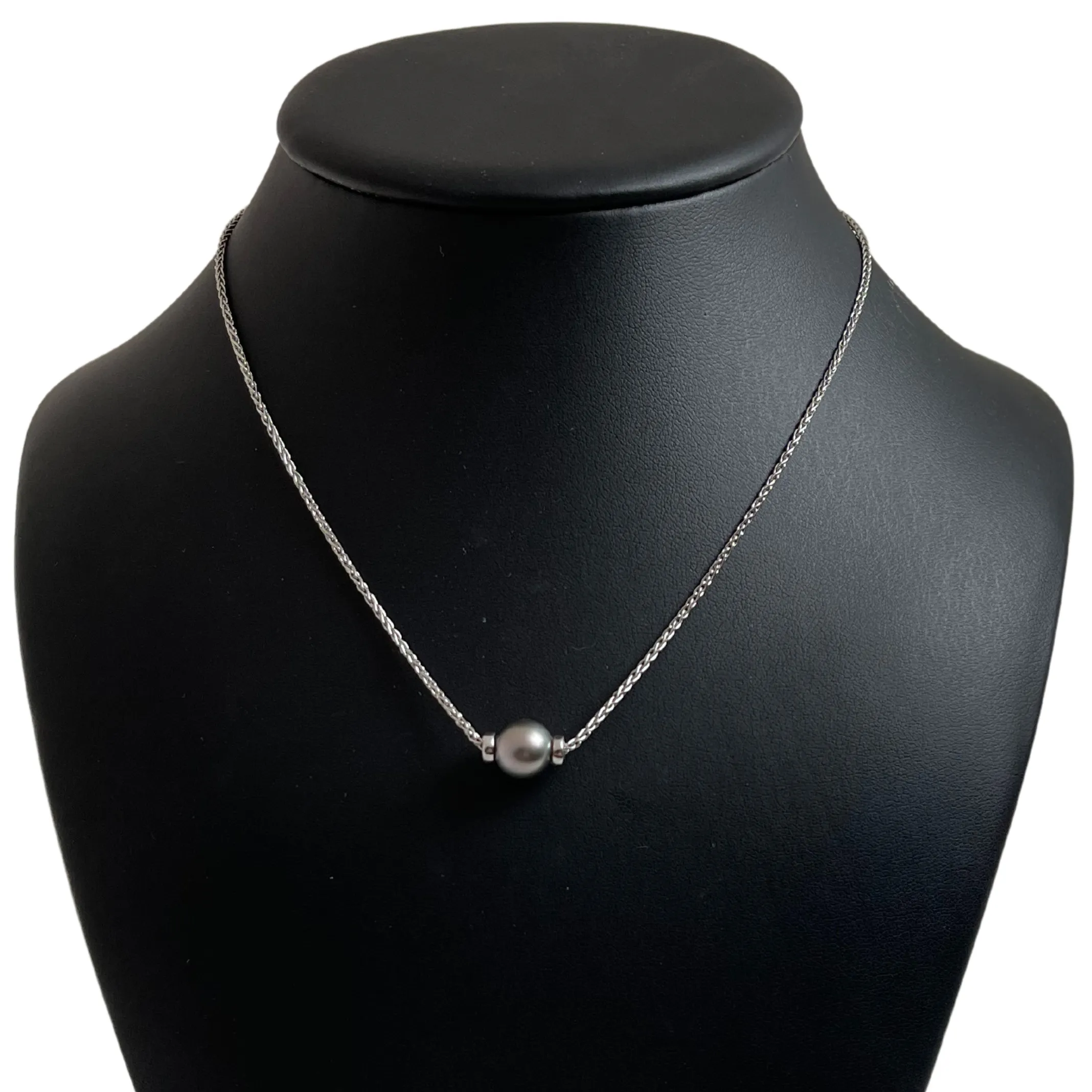Italian Tahitian Pearl 18k White Gold Necklace