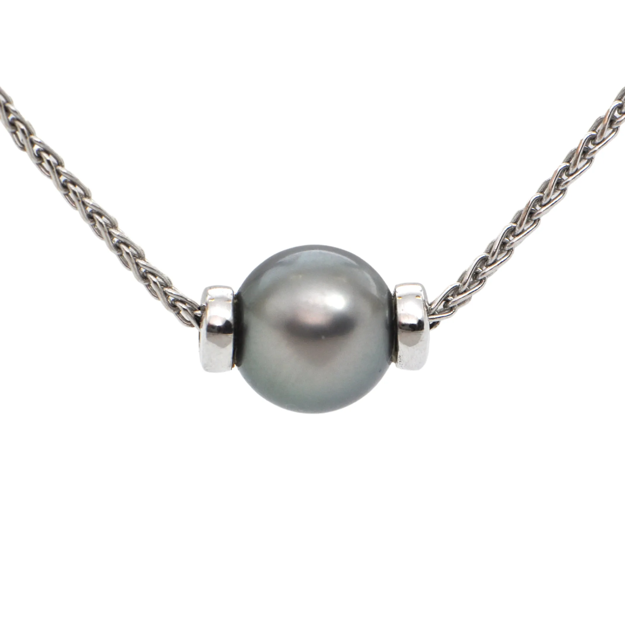 Italian Tahitian Pearl 18k White Gold Necklace