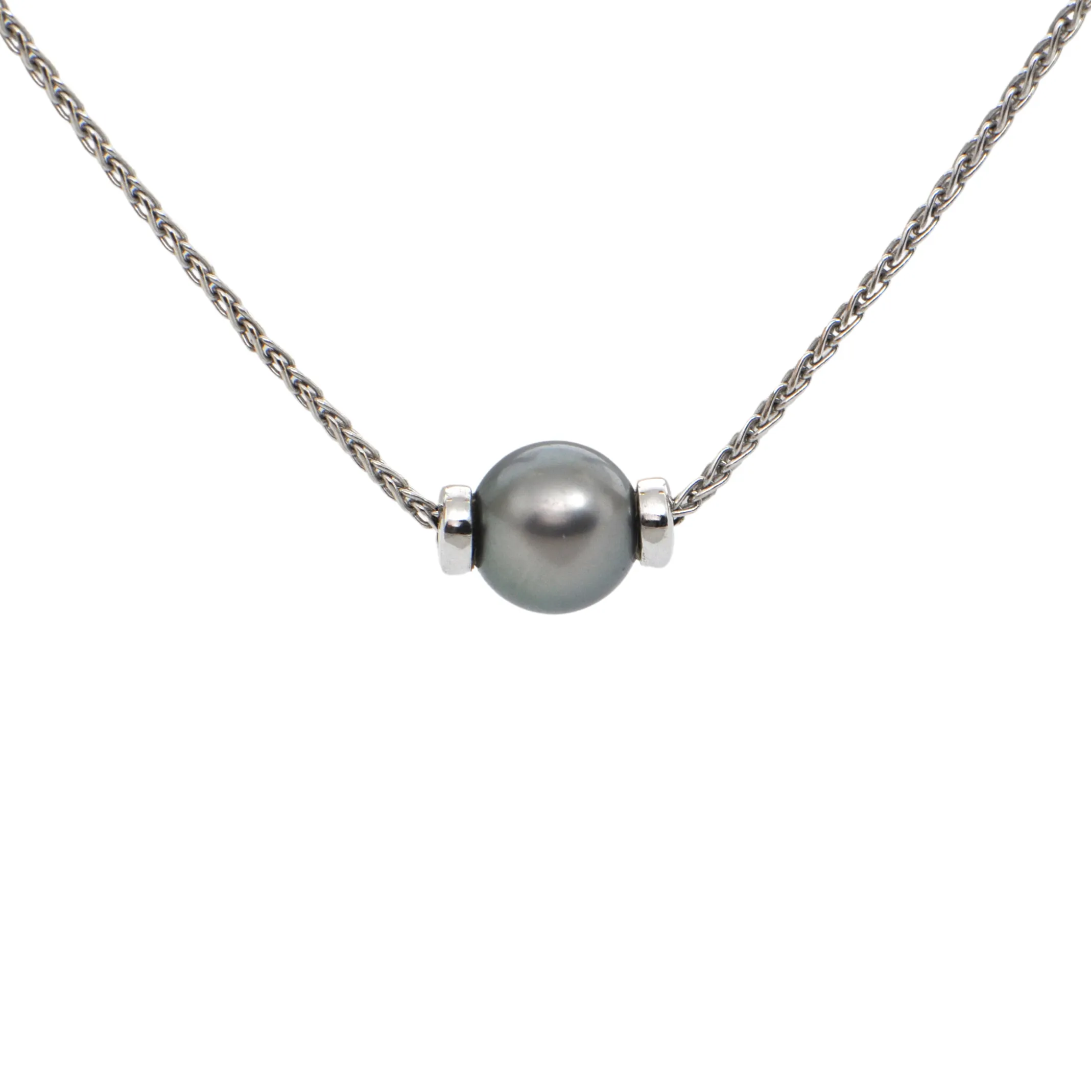 Italian Tahitian Pearl 18k White Gold Necklace