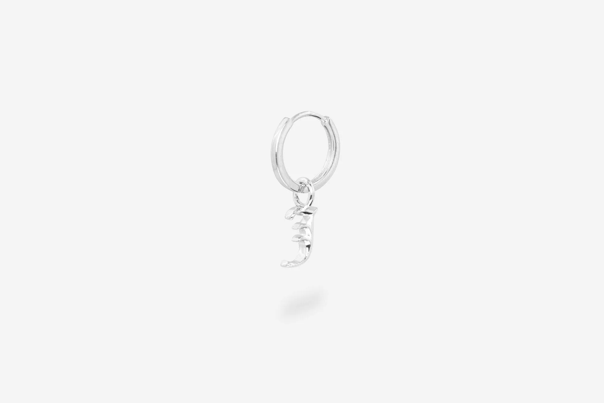 IX J Letter Silver Pendant