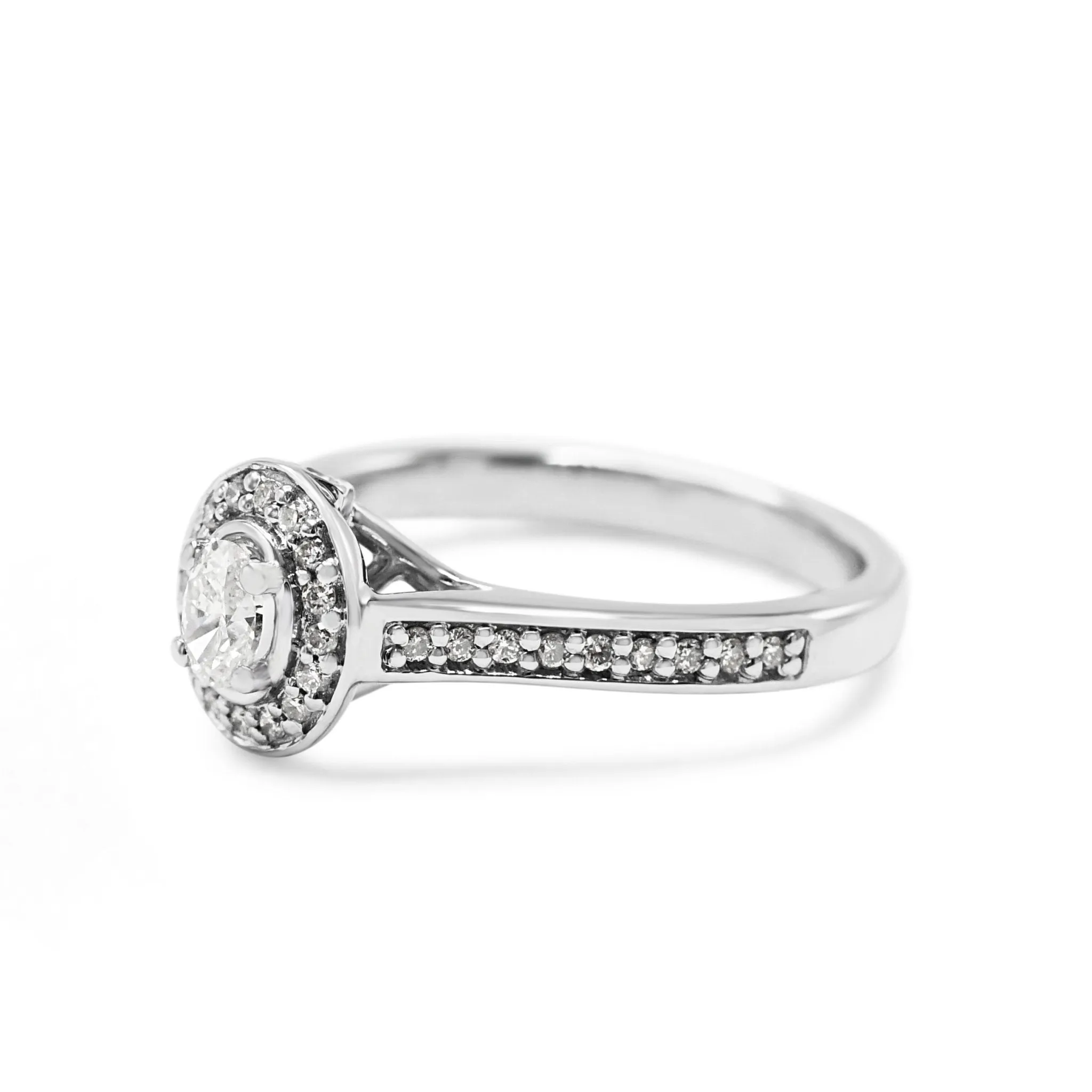 Jenny Packman For Goldsmiths Diamond Oval Halo Engagement Ring