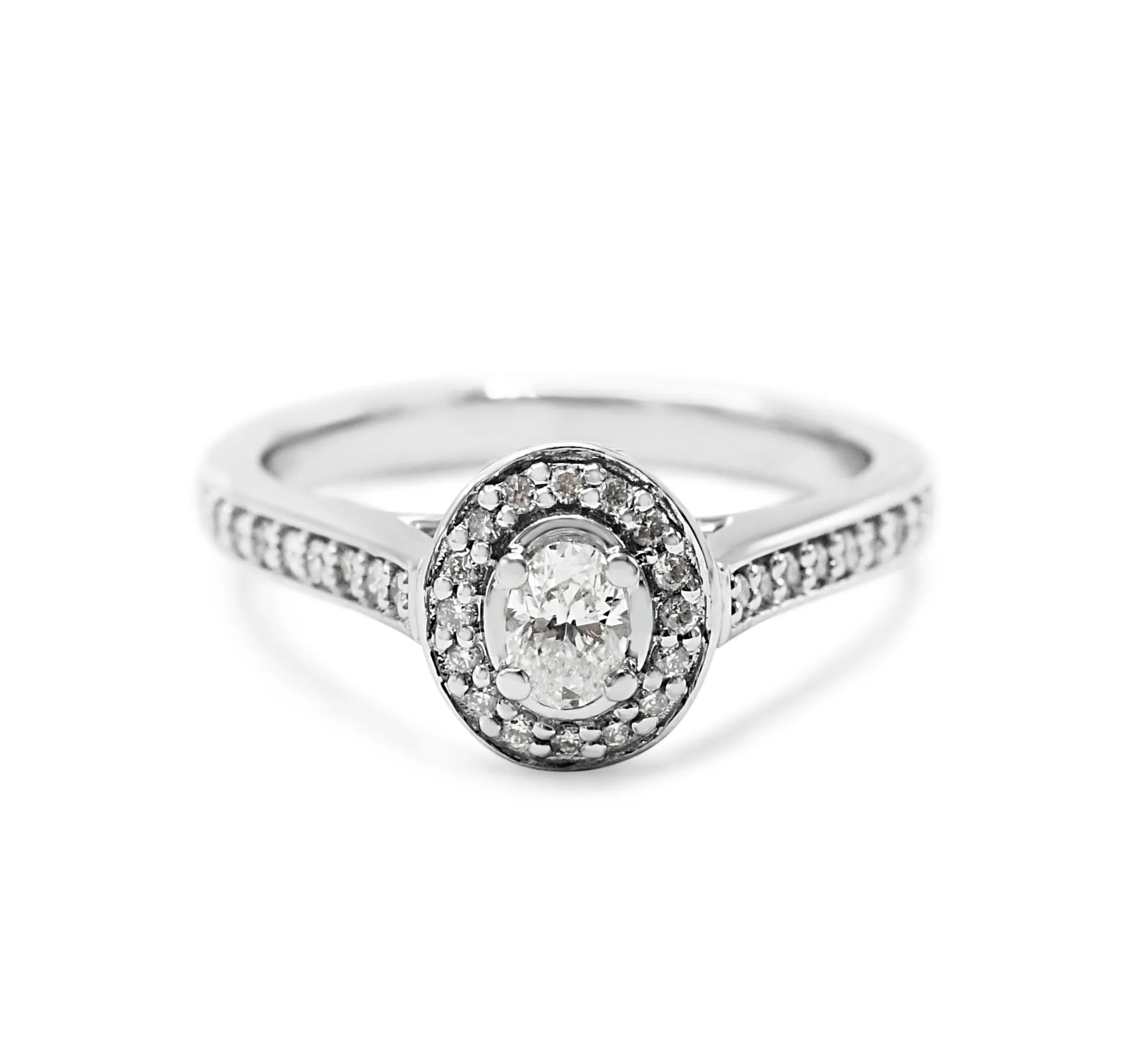 Jenny Packman For Goldsmiths Diamond Oval Halo Engagement Ring