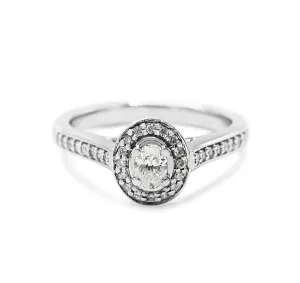 Jenny Packman For Goldsmiths Diamond Oval Halo Engagement Ring