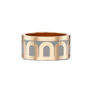L'Arc de DAVIDOR Ring GM, 18k Rose Gold with Anthracite Lacquered Ceramic