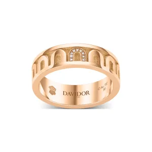 LArc de DAVIDOR Ring MM, 18k Rose Gold with Satin Finish and Porta Simple Diamonds