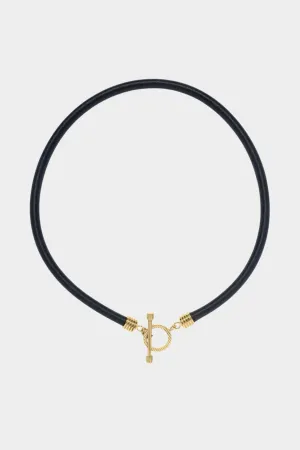 Large Divine Silk Toggle Necklace, Black
