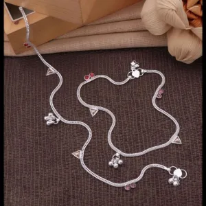 Manisha Jewellery Silver Plated Austrian Stone Payal