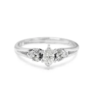 Marquise & Brilliant Cut Diamond Ring