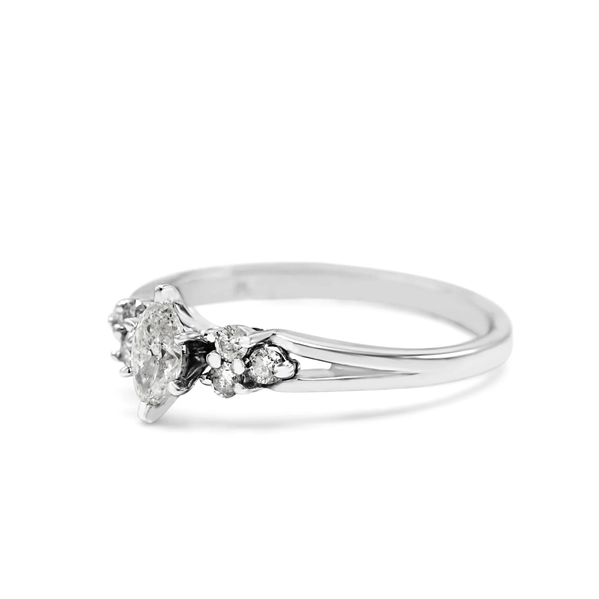 Marquise & Brilliant Cut Diamond Ring