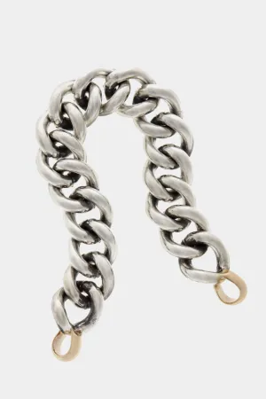 Mega Curb Chain Necklace - 15", Silver & Yellow Gold