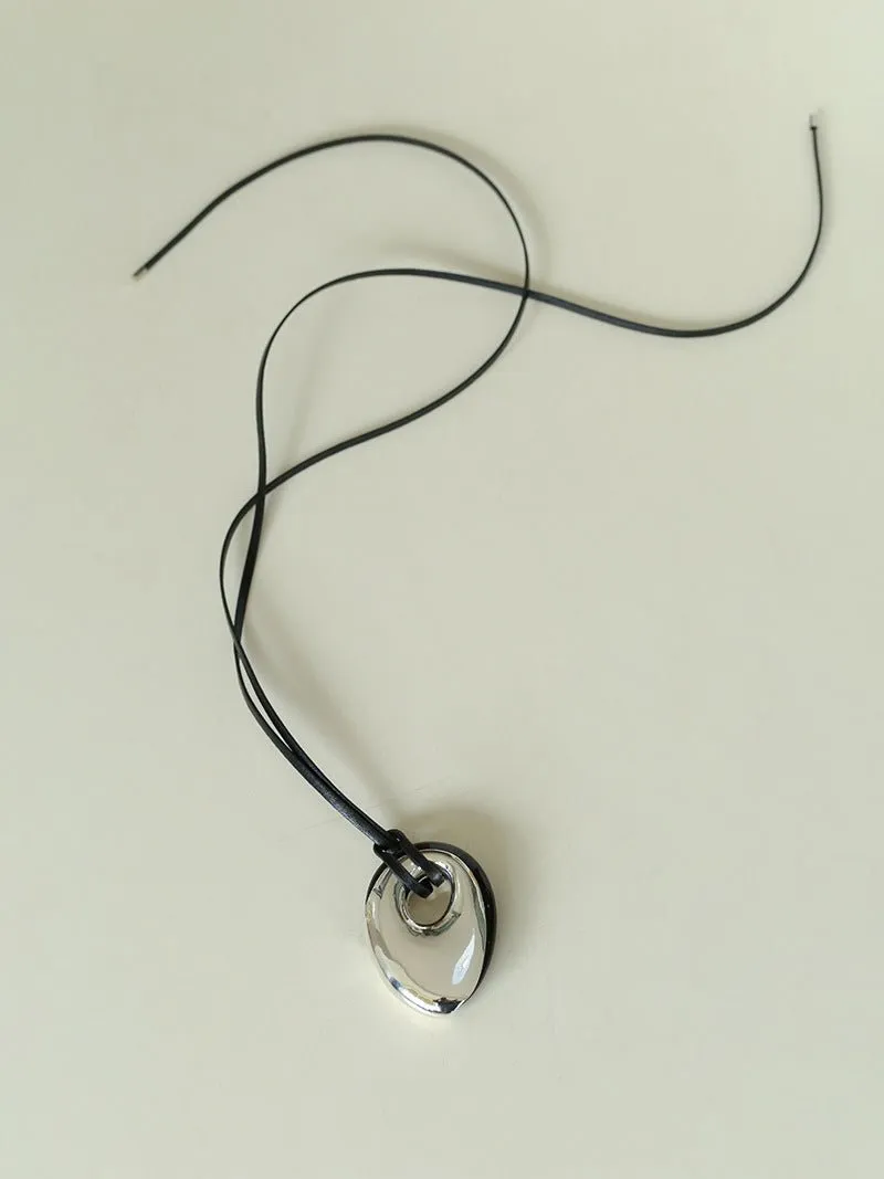 Midnight Oval Obsidian Necklace