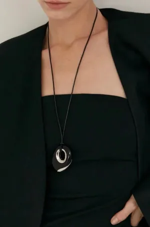 Midnight Oval Obsidian Necklace