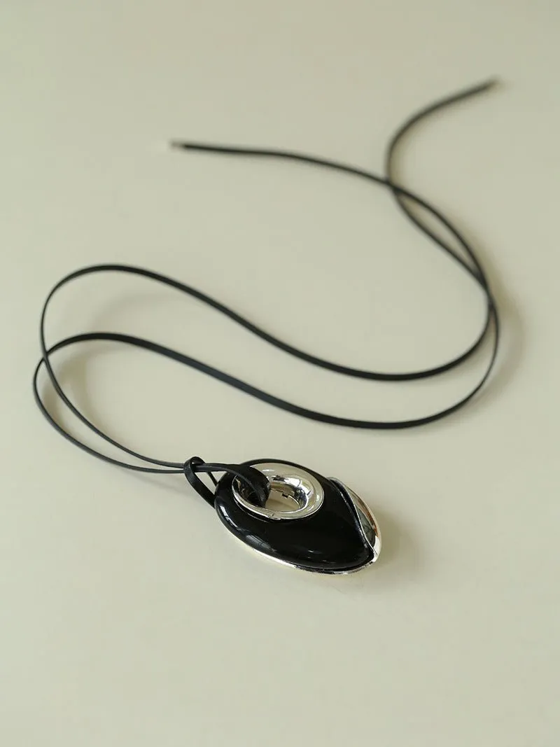 Midnight Oval Obsidian Necklace