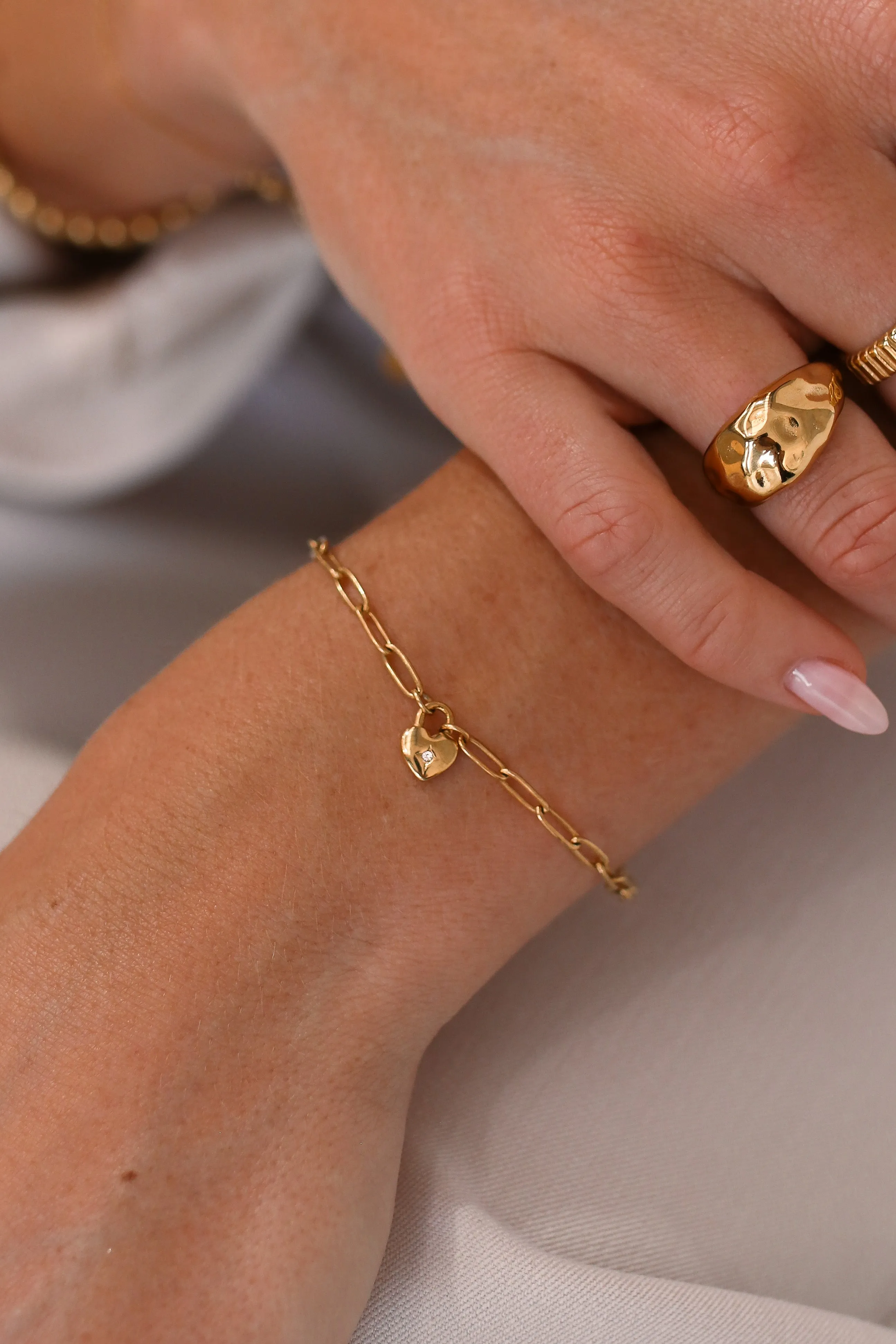 Mikella - Stainless Steel Padlock Bracelet