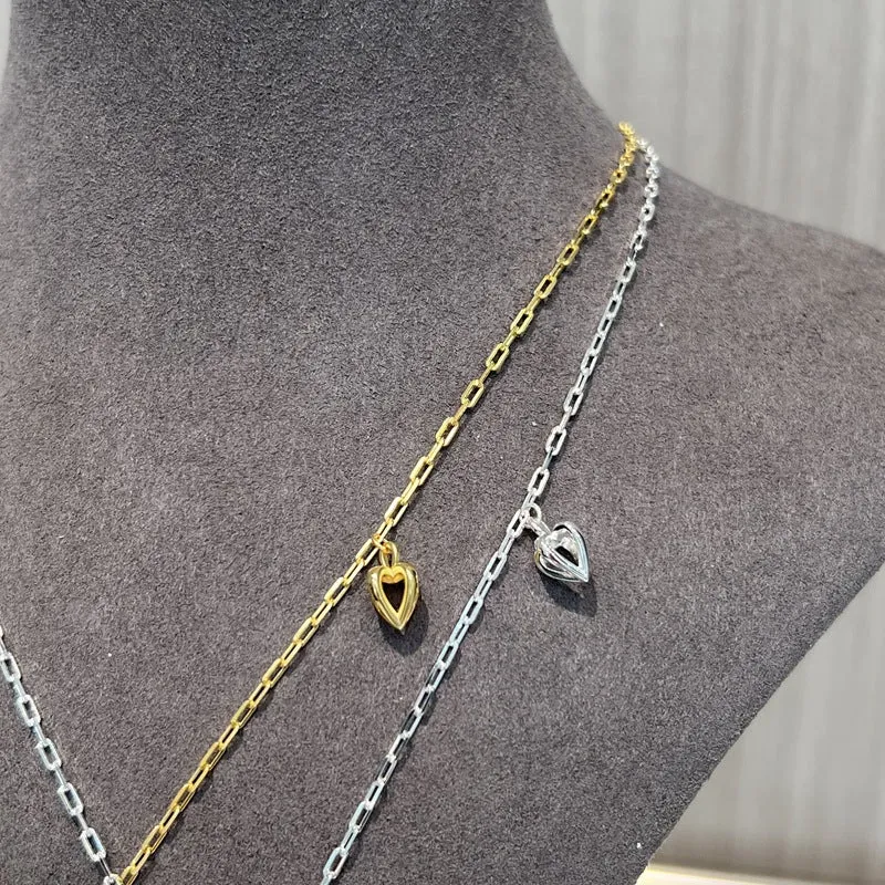 Minimalist 3D Heart Pendant Necklace - 18K Gold Vermeil