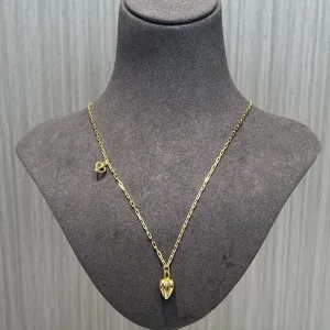 Minimalist 3D Heart Pendant Necklace - 18K Gold Vermeil