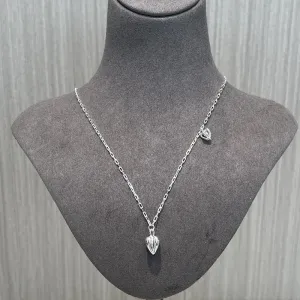 Minimalist 3D Heart Pendant Necklace - Sterling Silver
