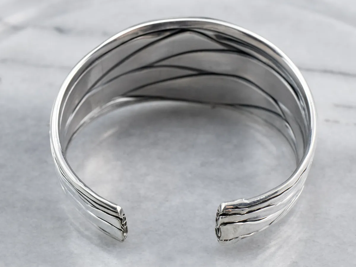 Modernist Sterling Silver Cuff Bracelet