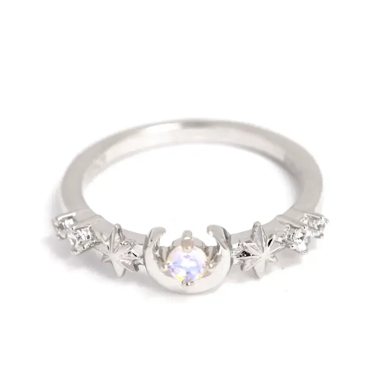 Moonlight Twinkle Dainty Ring