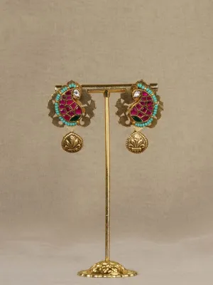 Multicolor Gold Plated Mishr Earrings - MR-E284M