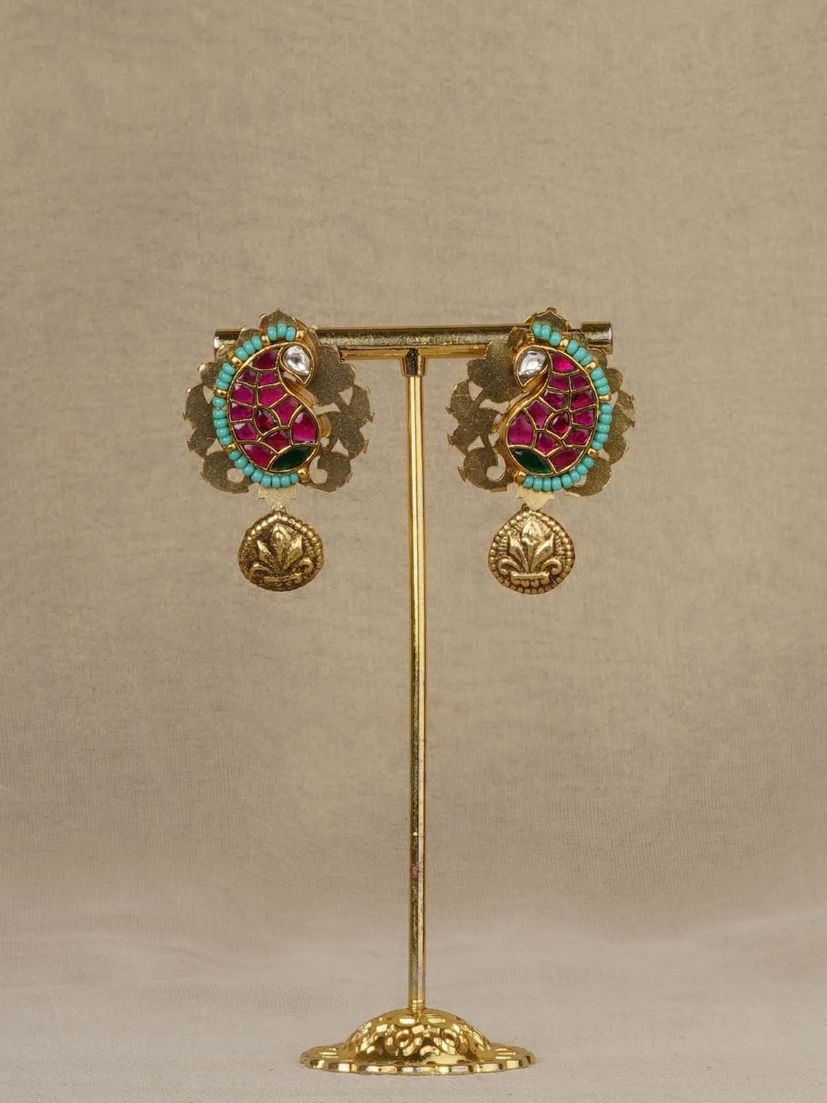 Multicolor Gold Plated Mishr Earrings - MR-E284M