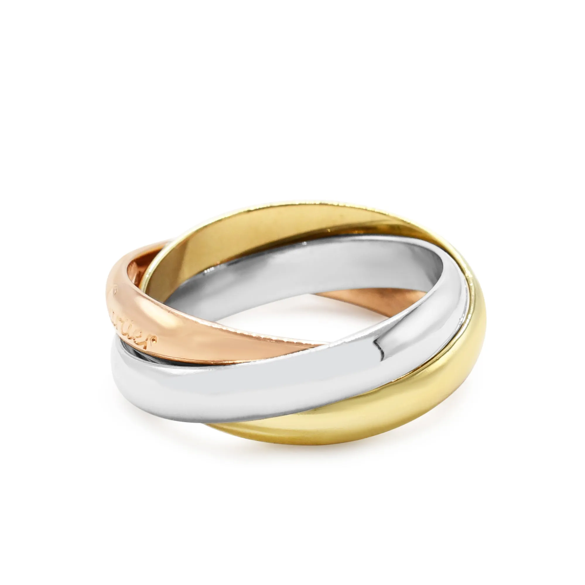Must De Cartier Trinity Ring Size 55 - 18ct Three Colour Gold