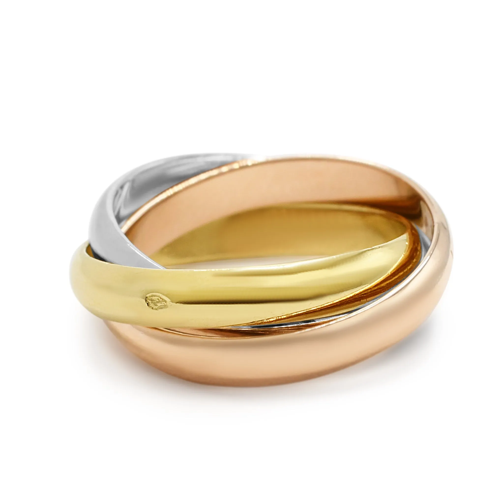 Must De Cartier Trinity Ring Size 55 - 18ct Three Colour Gold