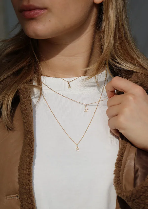 My L 18K Gold Pendant w. Diamonds