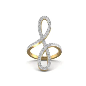 Oiza Infinie Pave Diamond Ring in 18K Gold