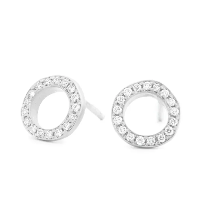 Open 'Lilydust' Diamond Stud Earrings