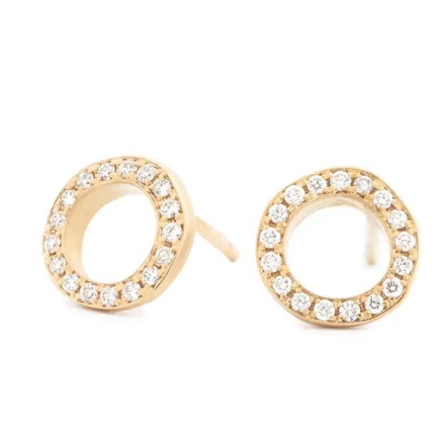 Open 'Lilydust' Diamond Stud Earrings