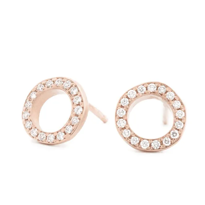 Open 'Lilydust' Diamond Stud Earrings