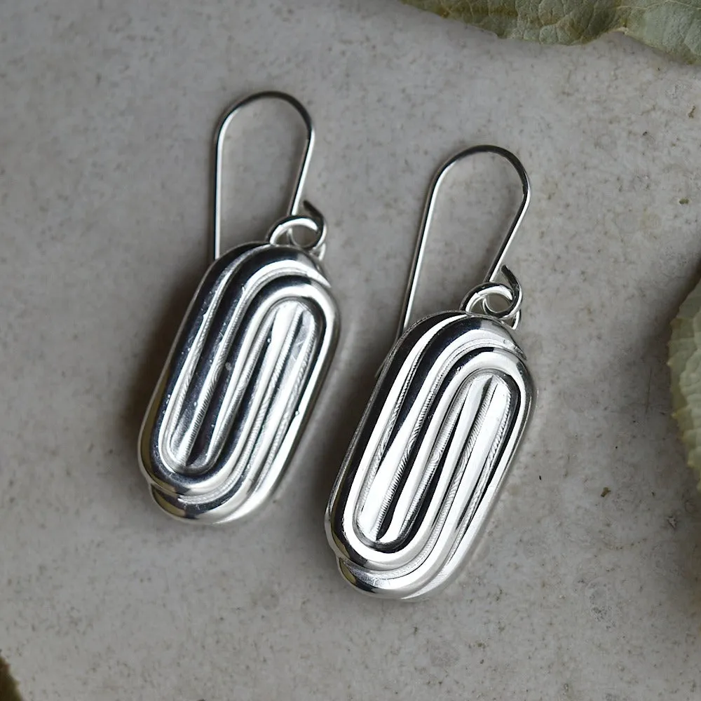 Oval Paperclip Drop Earrings