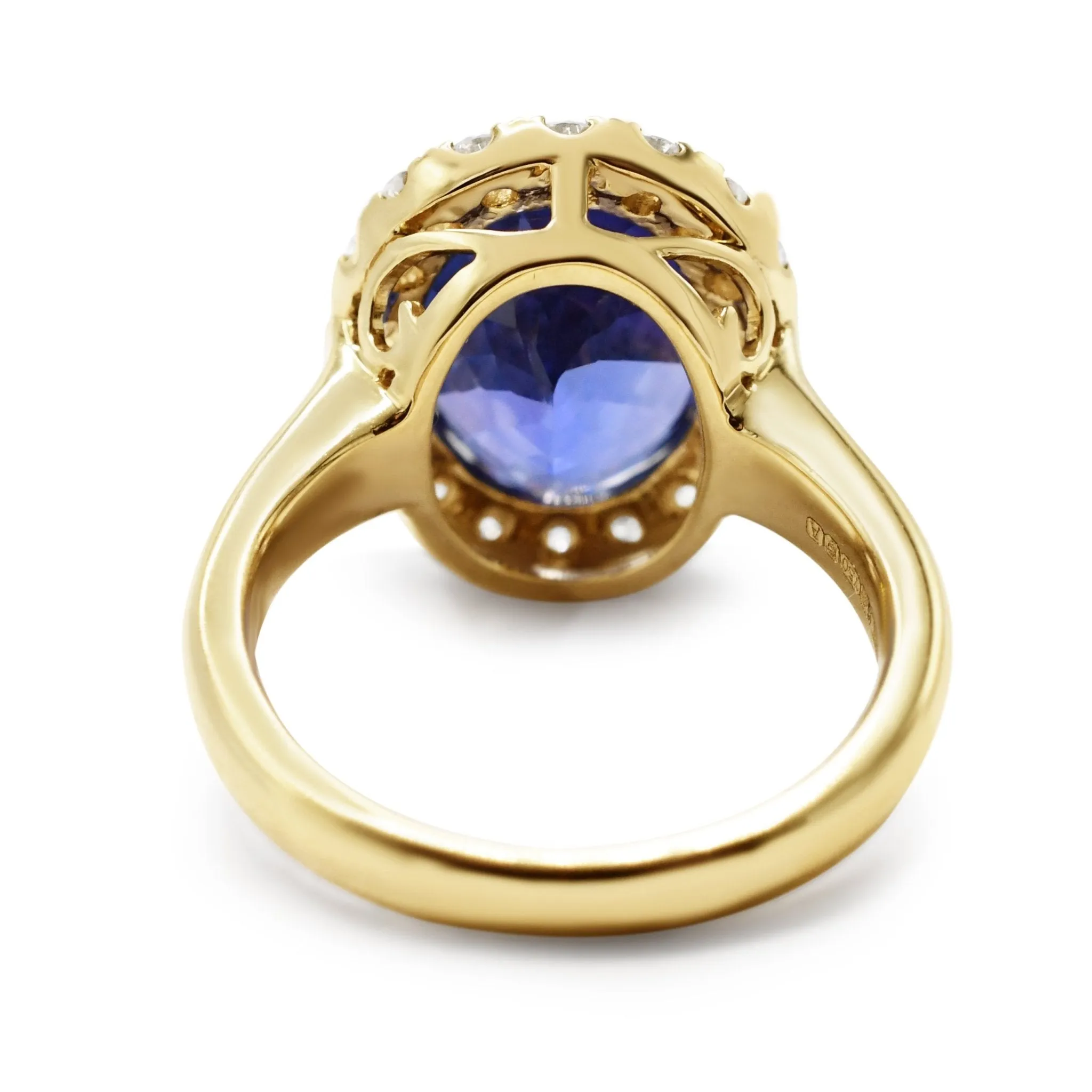 Oval Tanzanite & Brilliant Cut Diamond Cluster Ring