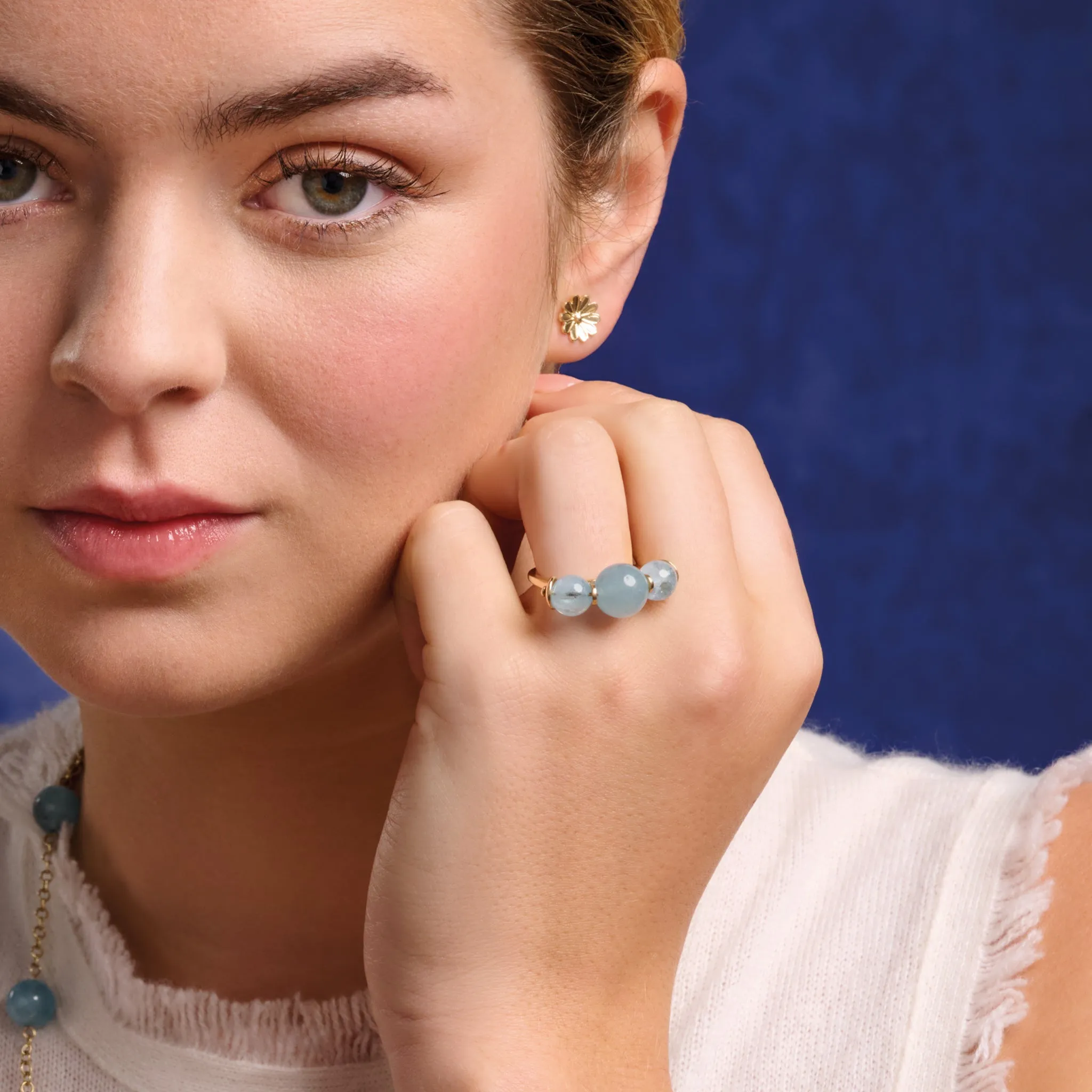 Persephone Ring Yellow Gold - Aquamarine