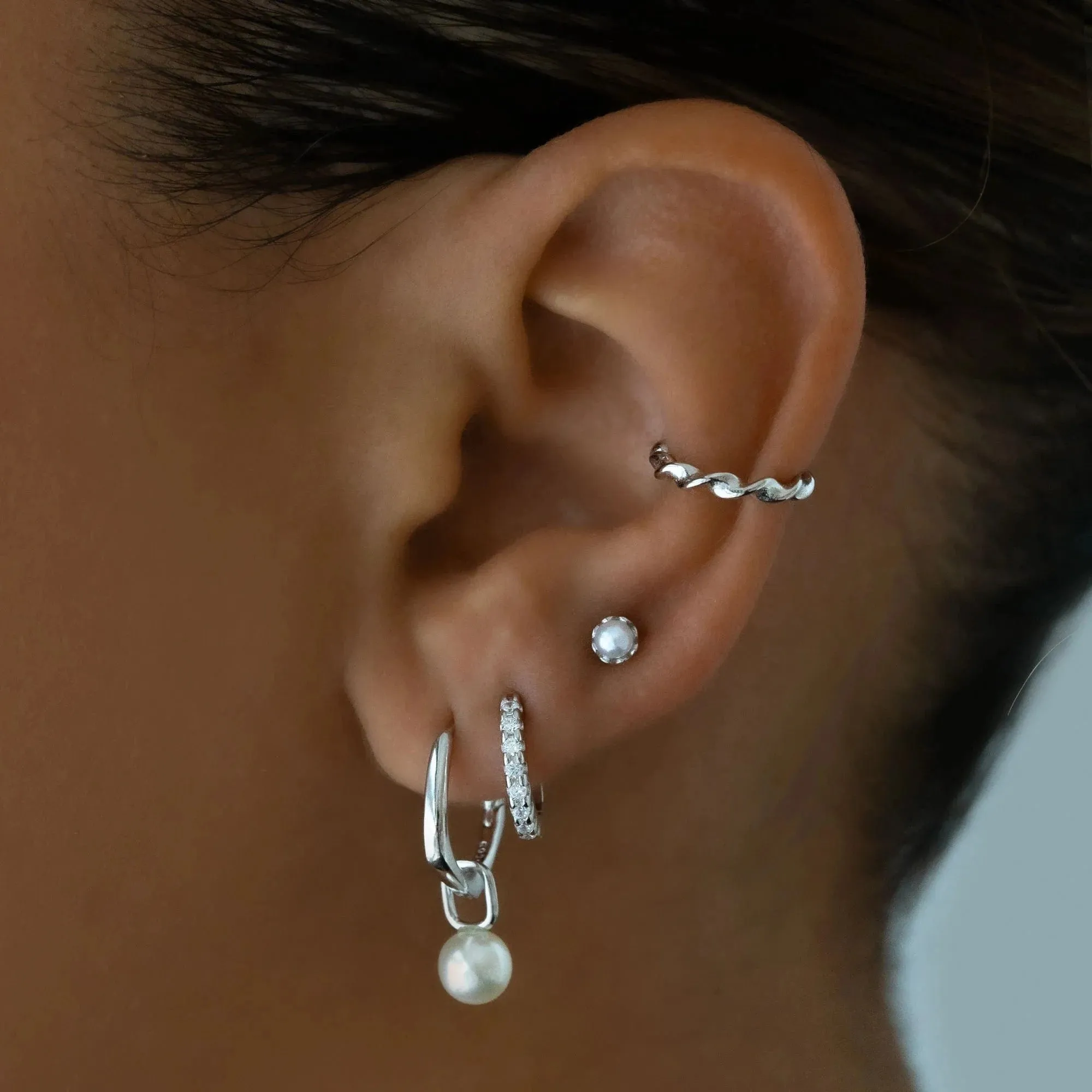 Pia Pearl Hoop Earrings
