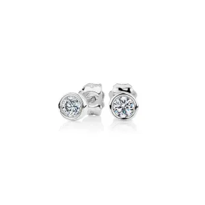 Premium Lab-Grown Diamond, 0.25 carat TW round brilliant stud earrings in 10 carat white gold