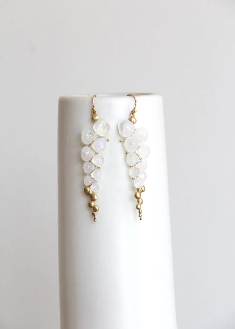 Rachel Atherley | Large Caviar Earrings in 14kg   Rainbow Moonstone