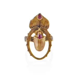 Ren?? Lalique Lady's Slipper Orchid Ring