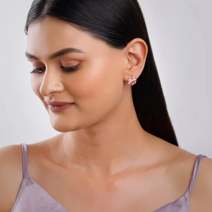 Rose Gold Floral Filigree Earrings