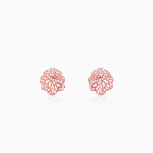 Rose Gold Floral Filigree Earrings