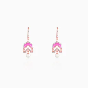 Rose Gold Hawa Mahal Earrings