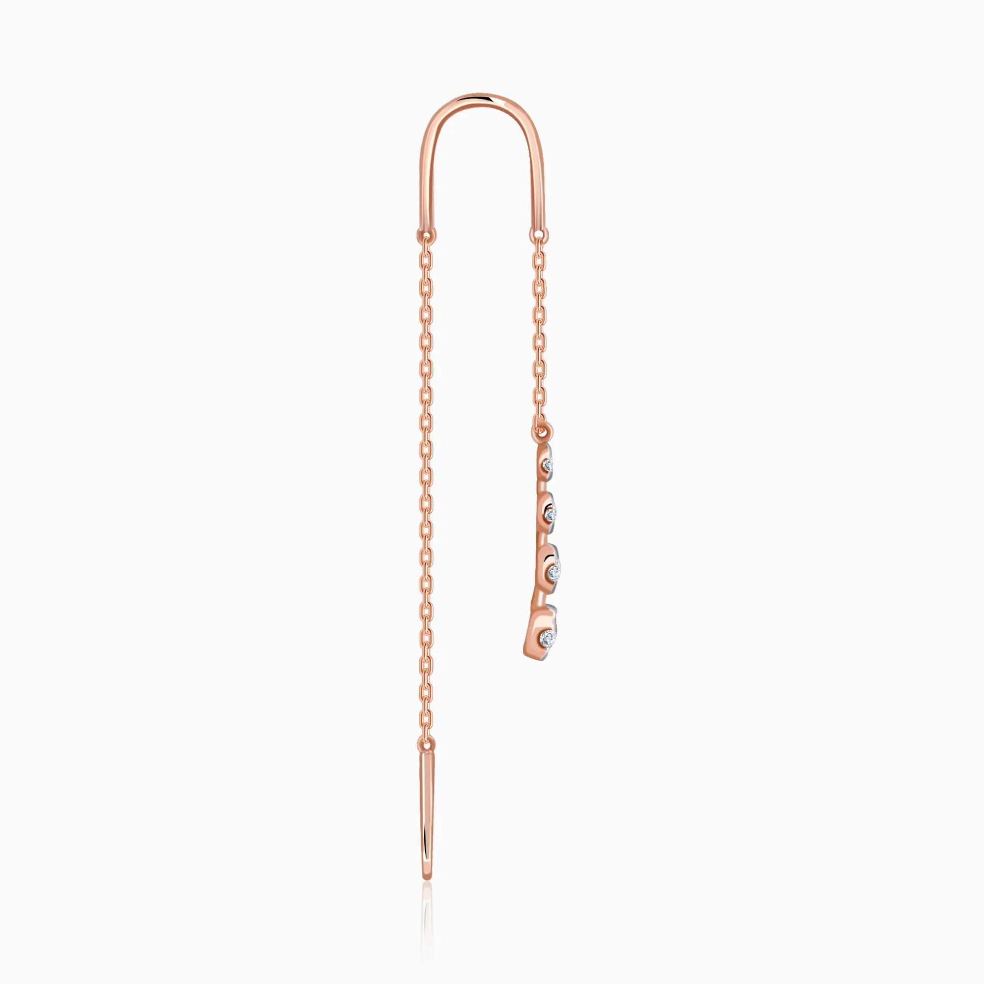Rose Gold Kiran Sui Dhaaga Diamond Earrings