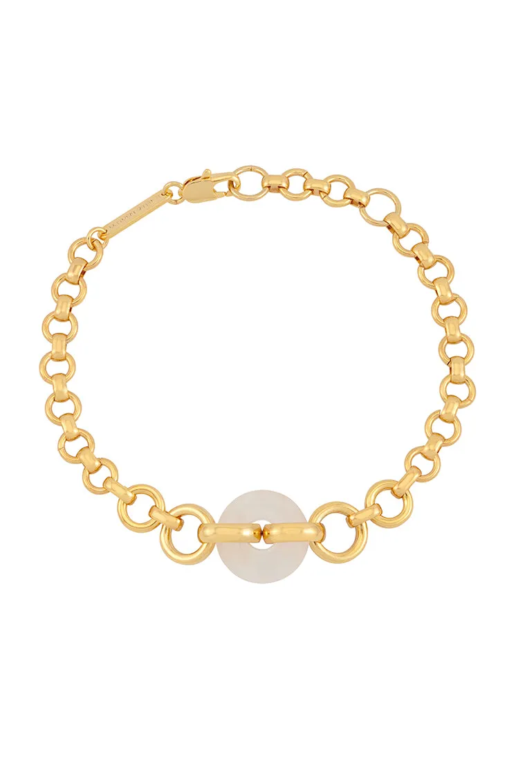 Rose Quartz Graduated Link T-Bar Bracelet
