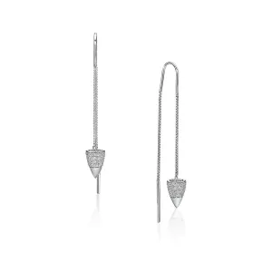 Round Brilliant drop earrings in sterling silver