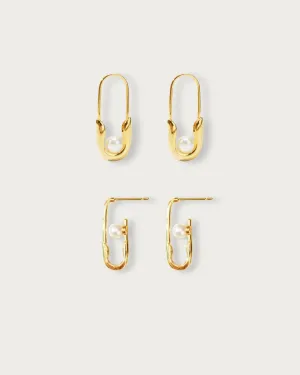 Safety Pin Earrings Set